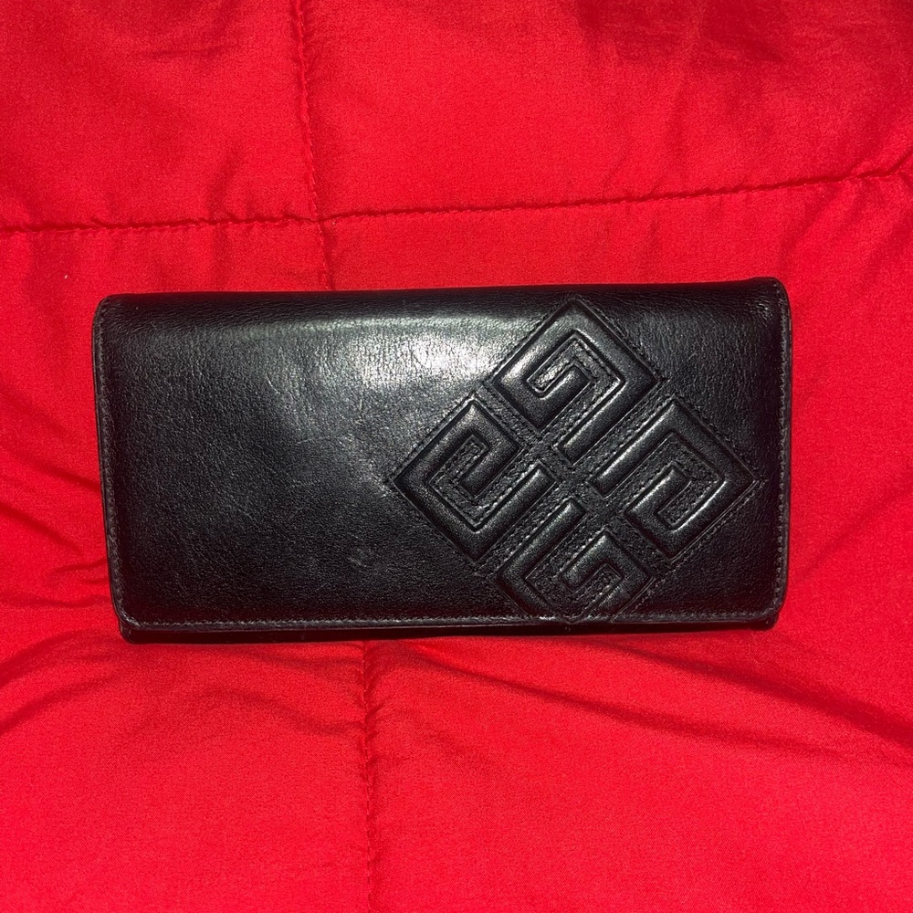 Givenchy Black Leather Long Wallet